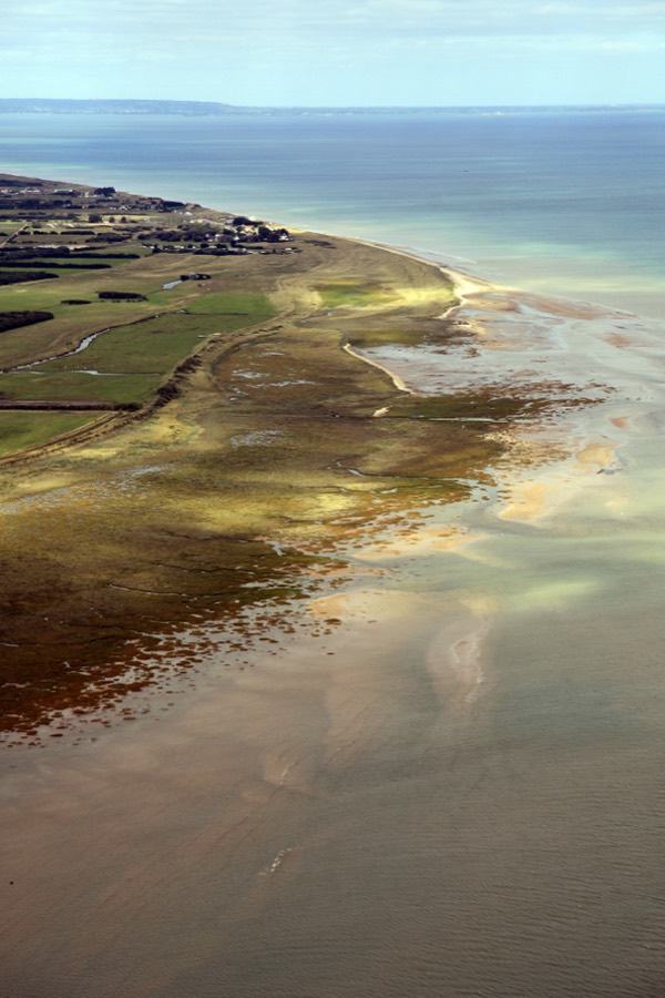 Vue aérienne de la Baie des Veys, Carentan-les-Marais